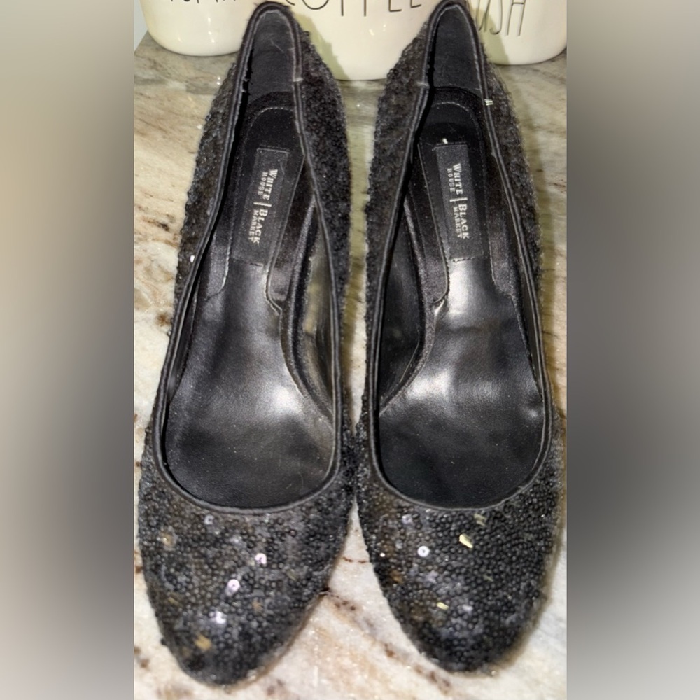 Beautiful Sparkly Black Dress Heels